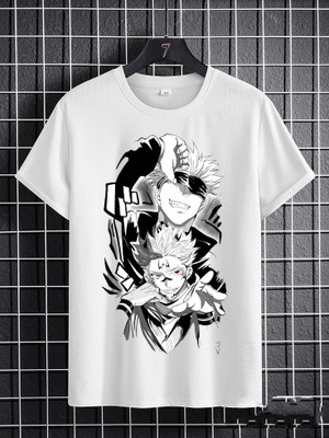 NoisyKids Boys Self Design Polyester Regular T Shirt(White, Pack of 1)