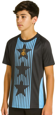 Ryze Boys & Girls Printed Polyester Regular T Shirt(Black, Pack of 1)