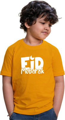 CHOMMBOOKA TRENDING Boys Printed Pure Cotton Regular T Shirt(Yellow, Pack of 1)