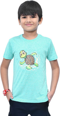 YOUMAA FAB Boys Cartoon Cotton Blend Regular T Shirt(Blue, Pack of 1)