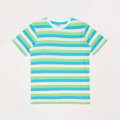 Pantaloons Junior Boys Striped Cotton Blend Regular T Shirt(Multicolor, Pack of 1)