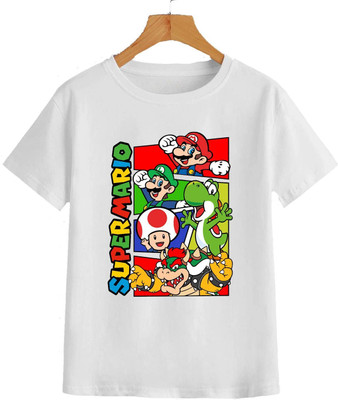 MAADHAV FASHIONS Boys & Girls Typography, Cartoon, Printed, Graphic Print Polyester Regular T Shirt(White, Pack of 2)
