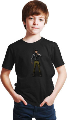 SHREE G CREATION Boys & Girls Graphic Print Polycotton Regular T Shirt(Black, Pack of 1)