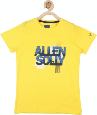 Allen Solly Boys Printed Pure Cotton T Shirt(Yellow, Pack of 1)