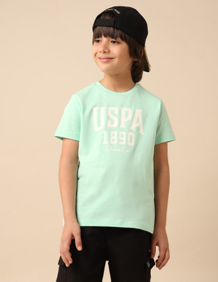 U.S. POLO ASSN. Baby Boys Printed Pure Cotton Regular T Shirt(Green, Pack of 1)