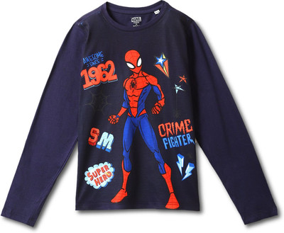 WYM TREND Boys Typography, Printed, Graphic Print Polycotton Regular T Shirt(Blue, Pack of 1)
