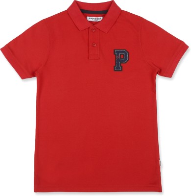 PROVOGUE Boys Printed Cotton Blend T Shirt(Red, Pack of 1)