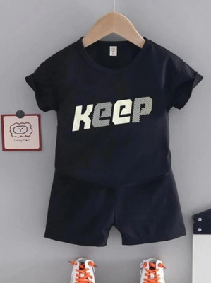 toystshirt Boys Typography Organic Cotton Regular T Shirt(Blue, Pack of 1)