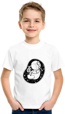 Shubham designer gallery Baby Boys & Baby Girls Graphic Print Cotton Blend Regular T Shirt(White, Pack of 1)