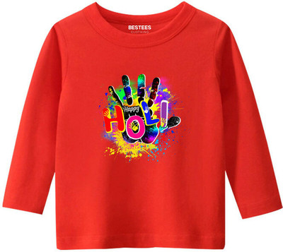 BESTEESCLOTHING Boys Solid Pure Cotton Regular T Shirt(Red, Pack of 1)