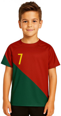 BUGOAT Boys & Girls Printed Polyester Regular T Shirt(Multicolor, Pack of 1)