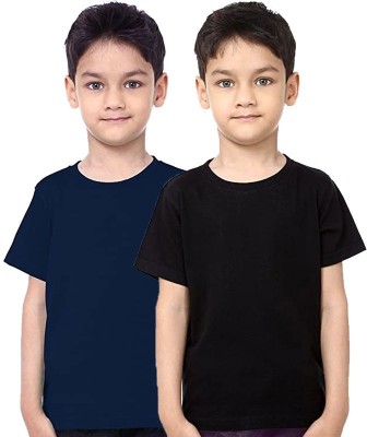 ZOOTEEFASHION Baby Boys & Baby Girls Solid Pure Cotton Regular T Shirt(Multicolor, Pack of 2)