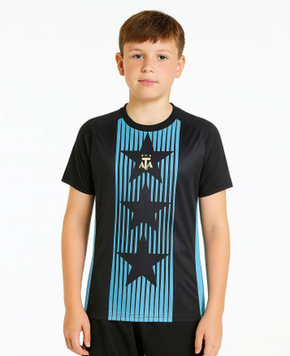 Ryze Boys & Girls Printed Polyester Regular T Shirt(Black, Pack of 1)