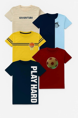 Swarnavaran Baby Boys & Baby Girls Printed Pure Cotton T Shirt(Multicolor, Pack of 1)