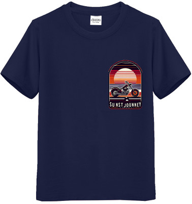 JANFA Boys Printed Pure Cotton Regular T Shirt(Black, Pack of 1)