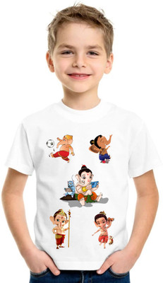 Dreamy Attire Baby Boys & Baby Girls Printed Polyester Regular T Shirt(White, Pack of 1)