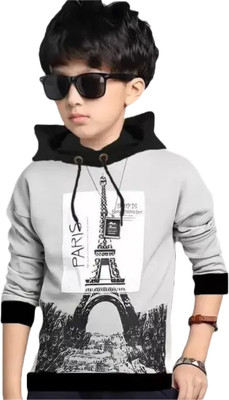 FASHA Boys Printed Cotton Blend Regular T Shirt(Grey, Pack of 1)