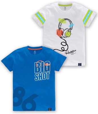 Codez Boys Printed Cotton Blend Regular T Shirt(Multicolor, Pack of 2)