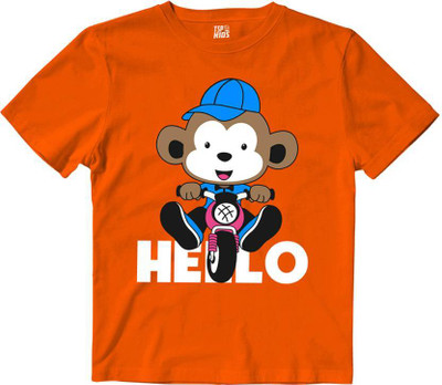 OSAM WEAR Baby Boys & Baby Girls Graphic Print Cotton Blend Regular T Shirt(Orange, Pack of 1)