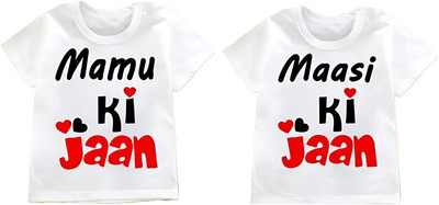 TDFASHIONNS Baby Boys & Baby Girls Printed Polyester Regular T Shirt(White, Pack of 2)
