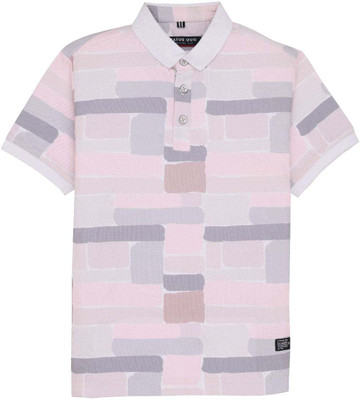 Status Quo Boys Printed Polyester, Elastane Regular T Shirt(Pink, Pack of 1)