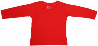 BodyCare Baby Boys Printed Pure Cotton T Shirt(Red, Pack of 1)