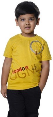 stylestorm Boys Graphic Print Cotton Blend Regular T Shirt(Yellow, Pack of 1)