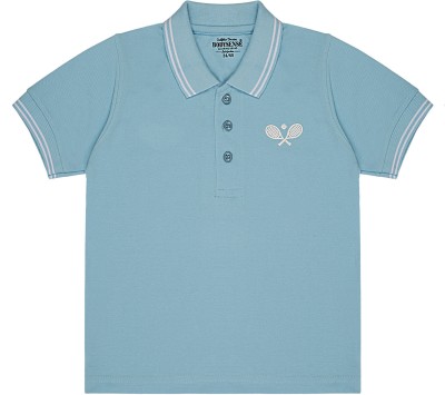 BODYSENSE Boys & Girls Solid Cotton Blend T Shirt(Light Blue, Pack of 1)