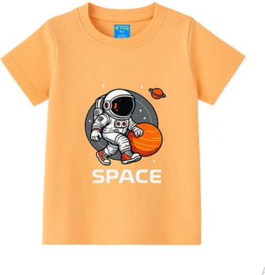 TIKQ Baby Boys & Baby Girls Graphic Print Pure Cotton Regular T Shirt(Purple, Pack of 1)