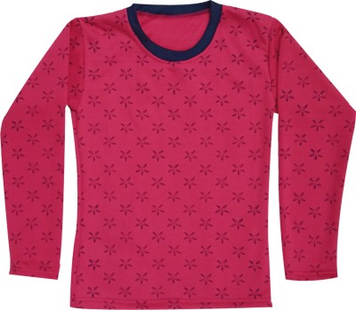 IndiWeaves Girls Printed Wool Blend Regular T Shirt(Pink, Pack of 1)