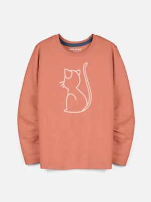 Hellcat Boys Graphic Print Cotton Blend Regular T Shirt(Orange, Pack of 1)