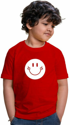 CHOMMBOOKA TRENDING Boys Graphic Print Pure Cotton Regular T Shirt(Red, Pack of 1)