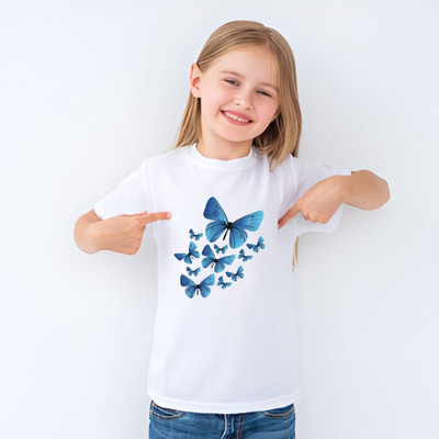 TDFASHIONNS Baby Boys & Baby Girls Printed Polyester Regular T Shirt(White, Pack of 1)