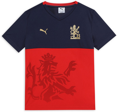 PUMA Boys Solid Polyester Regular T Shirt(Blue, Pack of 1)