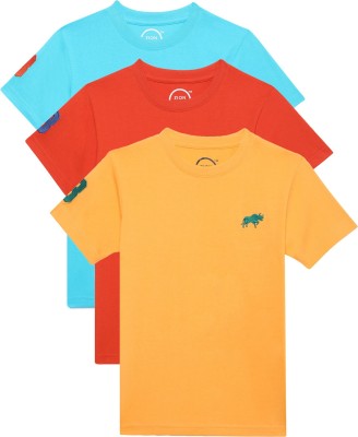 ZION Boys Printed Cotton Blend Slim T Shirt(Multicolor, Pack of 3)