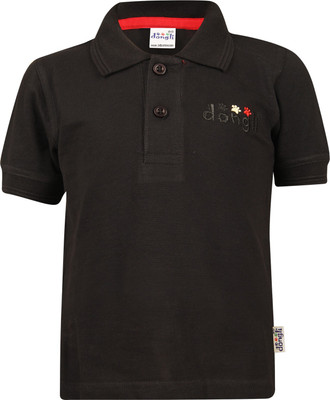 FabTag  - dongli Boys Solid Pure Cotton Regular T Shirt(Black, Pack of 1)