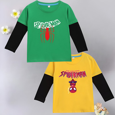 RSL Baby Boys Self Design Cotton Blend Regular T Shirt(Green, Yellow, Pack of 2)