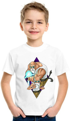 Moody Looks Boys & Girls Printed Polycotton Regular T Shirt(White, Pack of 1)