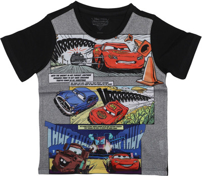 WYM TREND Boys Graphic Print Polycotton, Cotton Blend Regular T Shirt(Grey, Pack of 1)