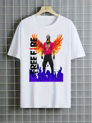 THEVENUS Boys & Girls Printed Polyester Regular T Shirt(White, Pack of 1)