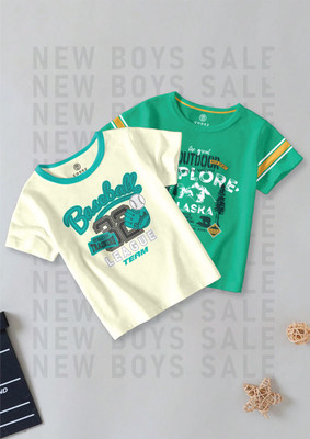 Codez Boys Printed Cotton Blend Regular T Shirt(Multicolor, Pack of 2)