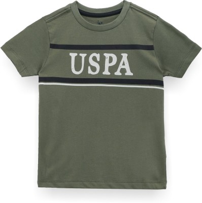 U.S. POLO ASSN. Baby Boys Striped Pure Cotton T Shirt(Green, Pack of 1)
