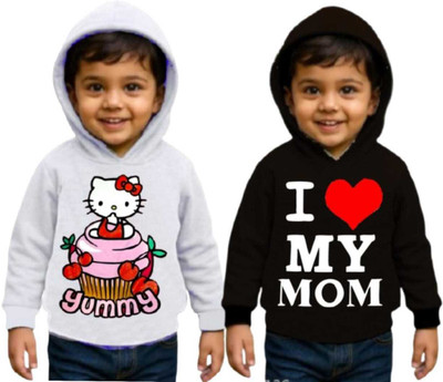 Rithi Fashion Baby Boys & Baby Girls Printed Pure Cotton Regular T Shirt(Red, Pack of 2)