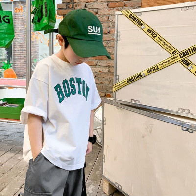 NICK AND JONES Boys Typography, Printed Pure Cotton Oversized T Shirt(White, Pack of 1)