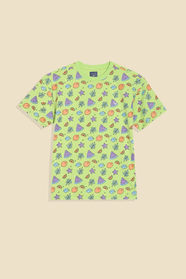 Allen Solly Boys Printed Cotton Blend Regular T Shirt(Green, Pack of 1)