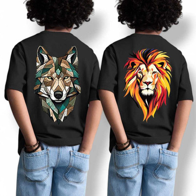 Show In Style Boys Graphic Print Pure Cotton Oversized T Shirt(Black, Pack of 2)