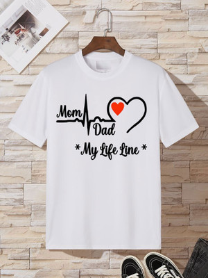 Kp Printofashions Boys & Girls Printed Polyester Regular T Shirt(White, Pack of 1)