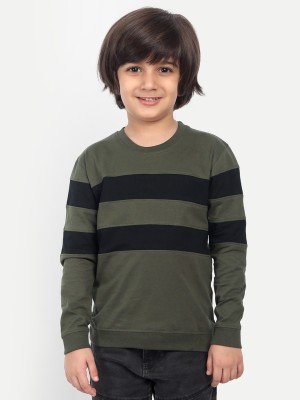 Sheyn Boys & Girls Colorblock Pure Cotton T Shirt(Green, Pack of 1)