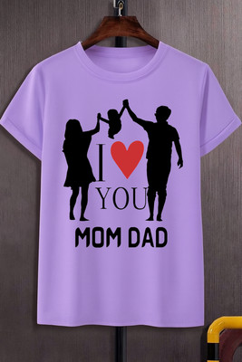 BQF Boys Printed Polyester Regular T Shirt(Purple, Pack of 1)