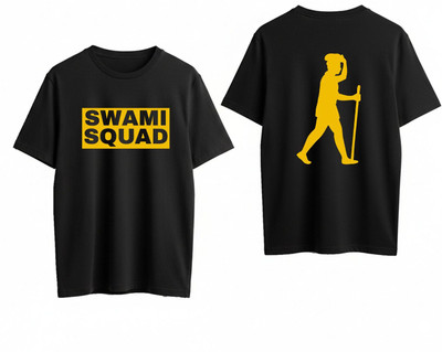 DEHCY Printed Men Round Neck Black T-Shirt